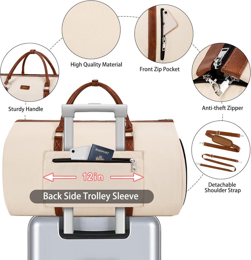 TIBES Convertible 2-in-1 Garment Bags for Travel, 50L Carry On Garment Duffle Bag With Shoe Compartment Large Weekender Bag for Women Men Hanging Suitcase Suit Travel Duffel Overnight Bags 4pcs Set - Image 4